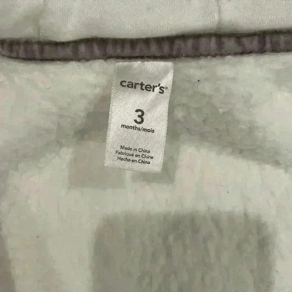 Carter’s Sherpa Bear Suit Infant Size 3 Months White